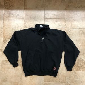 Vintage 90's Russell Black 1/4 Zip Black Sweater Made In USA